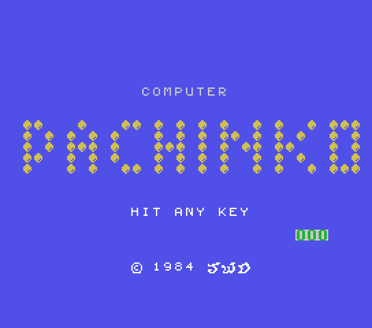 Computer Pachinko title screen for MSX